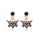 Minimalist Black CZ Woman Sterling Silver Earrings