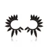 Half Round Black Wing 925 Sterling Silver Earrings