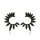 Half Round Black Wing 925 Sterling Silver Earrings