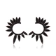 Half Round Black Wing 925 Sterling Silver Earrings