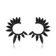 Half Round Black Wing 925 Sterling Silver Earrings