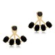 Oval Cut Black Zircon Stone Ear Jacket Earring Turkish Handmade 925 Sterling Silver Jewelry Oval Cut Black Zircon Stone Ear Jacket Earring Turkish Handmade 925 Sterling Silver Jewelry