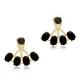 Oval Cut Black CZ 925 Sterling Silver Earrings