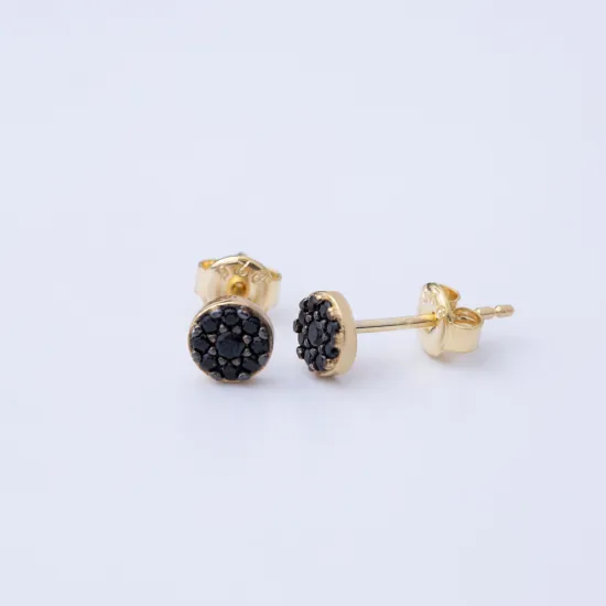 Oval Cut Black CZ 925 Sterling Silver Earrings