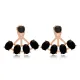 Oval Cut Black CZ 925 Sterling Silver Earrings