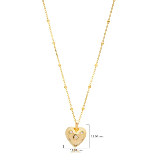 Ball Chain Heart 925 Sterling Silver Necklace
