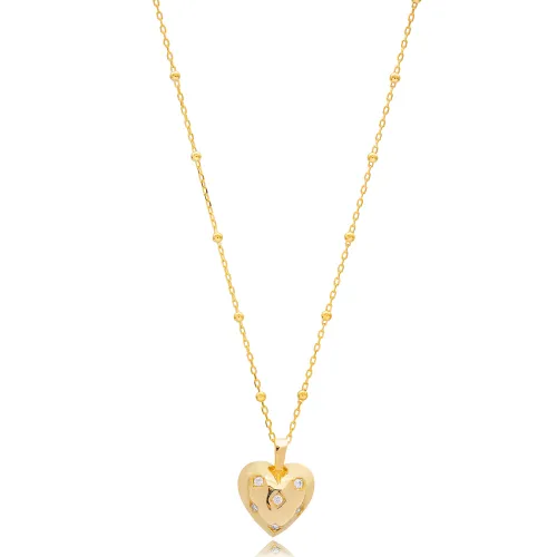 Ball Chain Heart 925 Sterling Silver Necklace