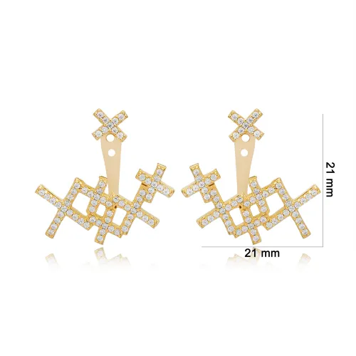 Turkish X Clear CZ 925 Sterling Silver Earrings