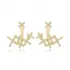 X Design Clear Zircon Ear Cuff Turkish Wholesale Handcrafted 925 Sterling Silver Jewelry Earrings