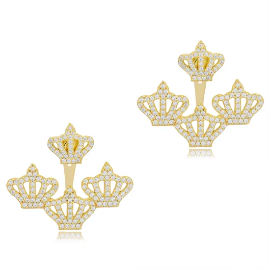 Handcrafted Crown 925 Sterling Silver Earrings Handcrafted Crown 925 Sterling Silver Earrings