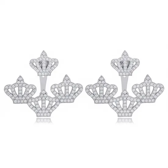 Handcrafted Crown 925 Sterling Silver Earrings Handcrafted Crown 925 Sterling Silver Earrings