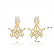 925 Sterling Silver Minimalist Shiny CZ Earrings