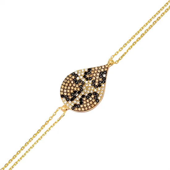Pear Leopared 925 Sterling Silver Bracelet