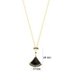 Fan Black Enamel With Black CZ Sterling Silver Pendant | 925 Sterling Silver Wholesale | Sade Silver Fan Black Enamel With Black CZ Sterling Silver Pendant - Sade 925 Silver Jewelry