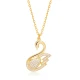 Swan Clear CZ 925 Sterling Silver Pendant - Sade 925 Silver Jewelry