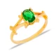 Oval Cut Emerald 22 Karat Gold 925 Sterling Silver Ring Oval Cut Emerald 22 Karat Gold 925 Sterling Silver Ring