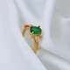 Oval Cut Emerald 22 Karat Gold 925 Sterling Silver Ring Oval Cut Emerald 22 Karat Gold 925 Sterling Silver Ring