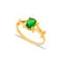 Oval Cut Emerald 22 Karat Gold 925 Sterling Silver Ring
