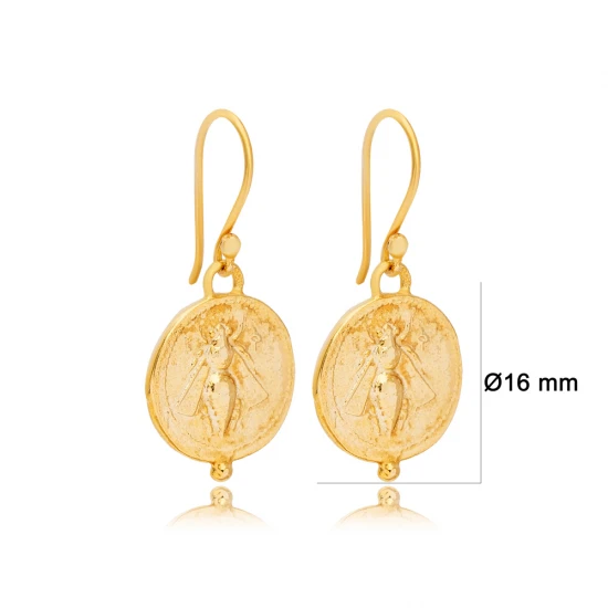 Bee 22 Karat Gold Plated Vintage 925 Silver Earrings - Sade 925 Silver Jewelry