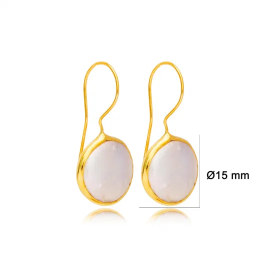Round Shape Pearl Design Dainty 22k Gold Plated Vintage Earrings Handmade Wholesale 925 Sterling Jewelry