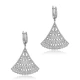 Shiny Baguette CZ Chandelier Sterling Silver Earrings | 925 Sterling Silver Wholesale | Sade Silver Shiny Baguette CZ Chandelier Sterling Silver Earrings - Sade 925 Silver Jewelry