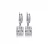 Geometric Rectangle Clear CZ Dangle 925 Silver Earrings
