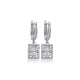 Geometric Rectangle Clear CZ Dangle 925 Silver Earrings - Sade 925 Silver Jewelry