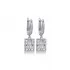 Geometric Rectangle Design Clear Zircon Stone Dangle Earrings 925 Sterling Silver Jewelry