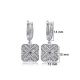 Geometric Square Clear CZ Dangle 925 Silver Earrings - Sade 925 Silver Jewelry