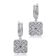 Geometric Square Clear CZ Dangle 925 Silver Earrings - Sade 925 Silver Jewelry