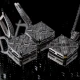 Geometric Square Clear CZ Dangle 925 Silver Earrings - Sade 925 Silver Jewelry