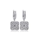 Geometric Square Clear CZ Dangle 925 Silver Earrings - Sade 925 Silver Jewelry