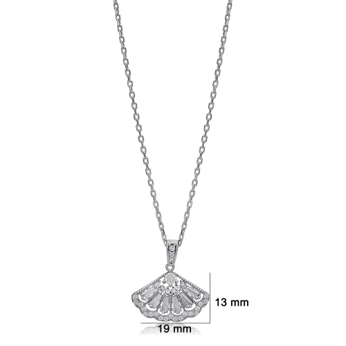 Turkish Seashell CZ 925 Sterling Silver Necklace