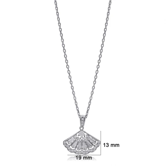 Turkish Seashell CZ 925 Sterling Silver Necklace