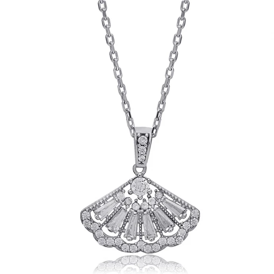 Turkish Seashell CZ 925 Sterling Silver Necklace