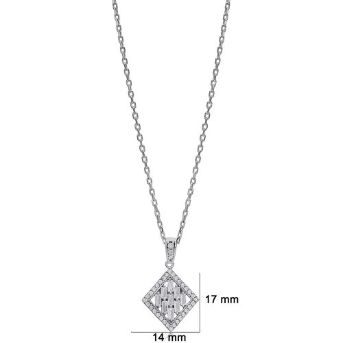 Geometric CZ 925 Sterling Silver Necklace