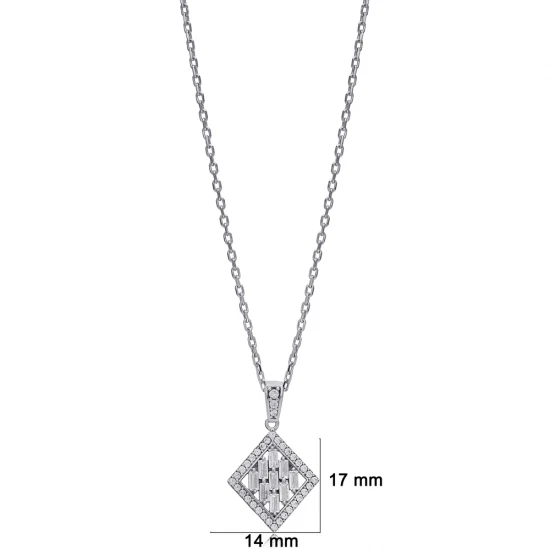 Geometric CZ 925 Sterling Silver Necklace Geometric CZ 925 Sterling Silver Necklace