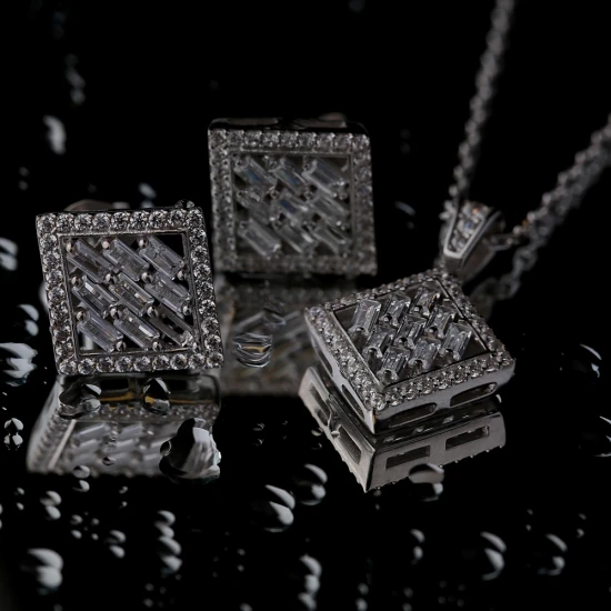 Geometric CZ 925 Sterling Silver Necklace Geometric CZ 925 Sterling Silver Necklace