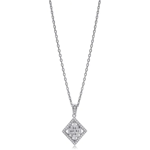 Geometric CZ 925 Sterling Silver Necklace