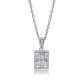 Geometric Rectangle CZ 925 Sterling Silver Necklace Geometric Rectangle CZ 925 Sterling Silver Necklace