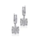 Square Geometric Baguette Dangle 925 Silver Earrings | 925 Sterling Silver Wholesale | Sade Silver Square Geometric Baguette Dangle 925 Silver Earrings - Sade 925 Silver Jewelry