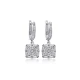 Square Geometric Baguette Dangle 925 Silver Earrings | 925 Sterling Silver Wholesale | Sade Silver Square Geometric Baguette Dangle 925 Silver Earrings - Sade 925 Silver Jewelry