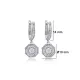 Geometric Clear CZ Dangle 925 Sterling Silver Earrings