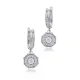 Geometric Clear CZ Dangle 925 Sterling Silver Earrings