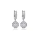 Geometric Clear CZ Dangle 925 Sterling Silver Earrings