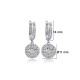 Round Cut Shiny Baguette Dangle 925 Silver Earrings Round Cut Shiny Baguette Dangle 925 Silver Earrings