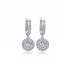 Round Cut Shiny Baguette Dangle 925 Silver Earrings