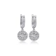 Round Cut Shiny Baguette Dangle 925 Silver Earrings | 925 Sterling Silver Wholesale | Sade Silver Round Cut Shiny Baguette Dangle 925 Silver Earrings - Sade 925 Silver Jewelry
