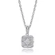 New Square Geometric Shape Baguette 925 Silver Necklace New Square Geometric Shape Baguette 925 Silver Necklace
