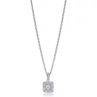 New Design Square Geometric Shape Baguette Stone Charm Necklace 925 Sterling Silver Jewelry